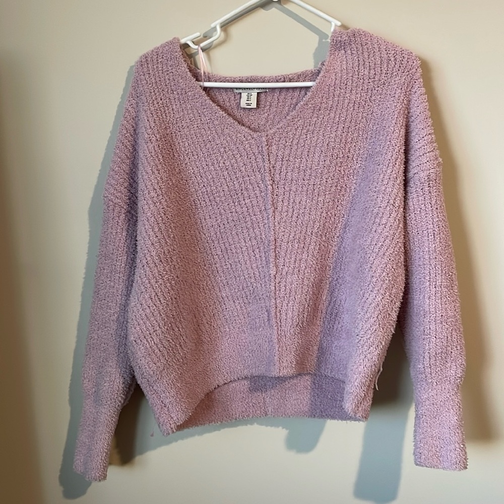 Purple fuzzy sweater